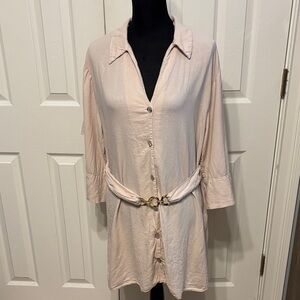 Zara Linen Blend Mini Dress